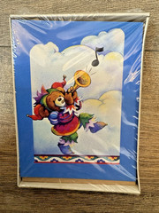 Vtg American Greetings Note Cards & Envelopes Teddy Bears Jester Music 8ct USA