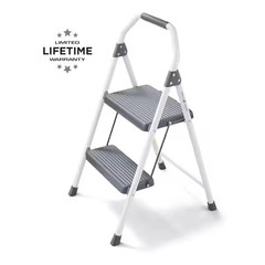 2-Step Compact Steel Step Stool, 225 Lbs. Load Capacity Type II Duty Rating