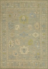 Vegetable Dye Oushak Turkish Hand-knotted Wool Large Rug for Living Room 12×15
