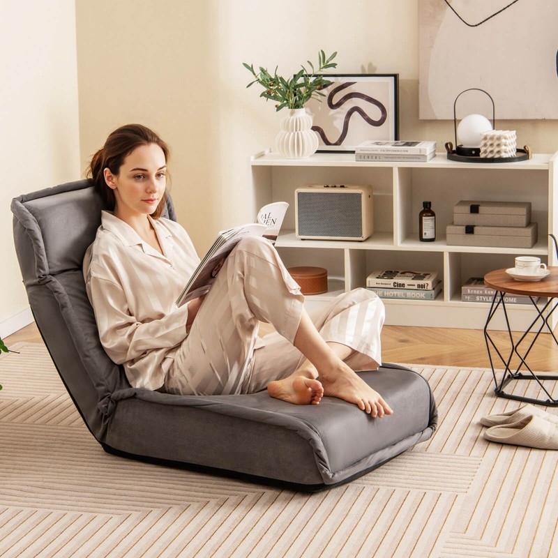 Folding Floor Chair Convertible Lazy Sofa Chair w/ Adjustable Backrest gallery