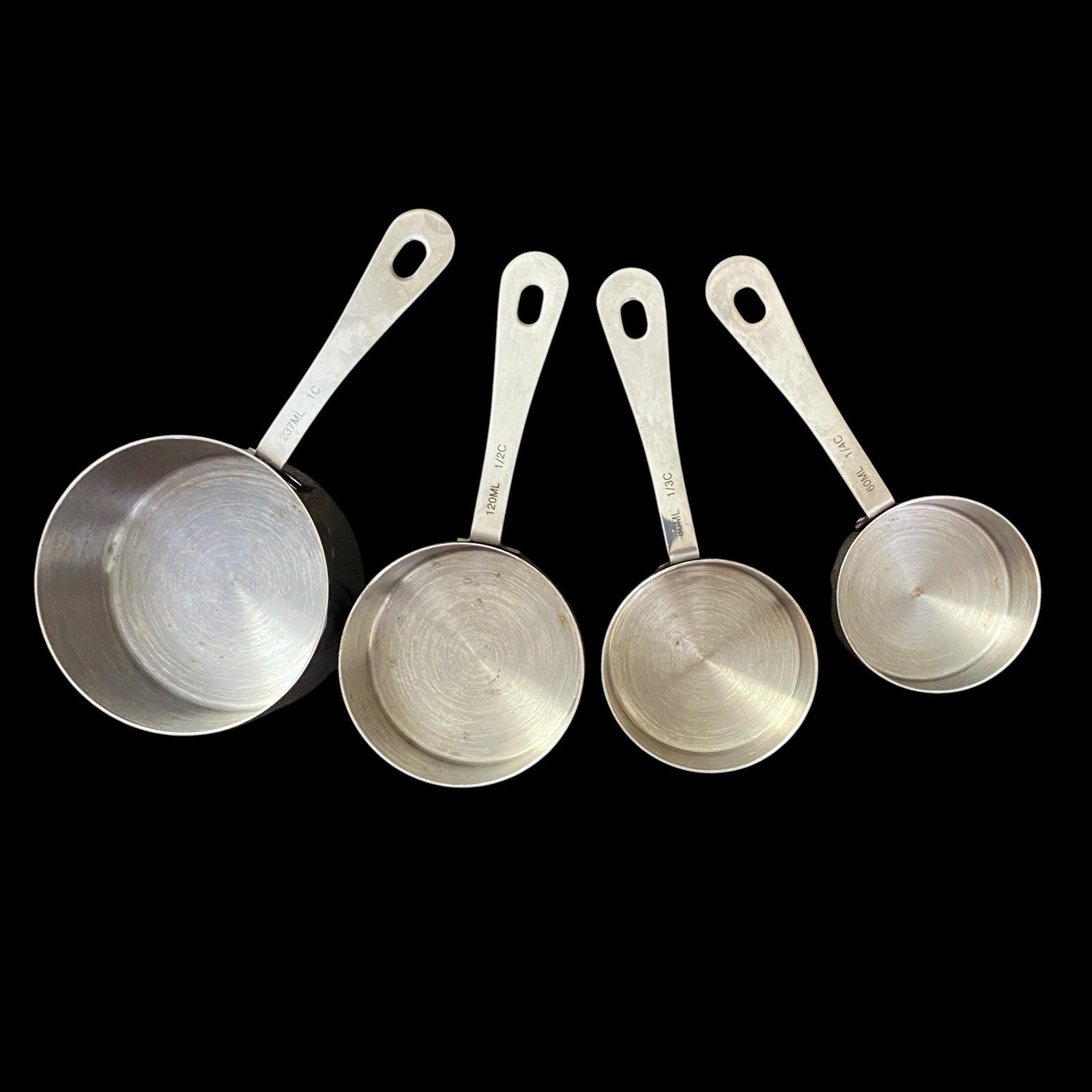 Oneida Stainless Steel 4pc Measuring Cup Set 1 Cup, 1/2 Cup, 1/3 Cup, 1/4 Cup. gallery