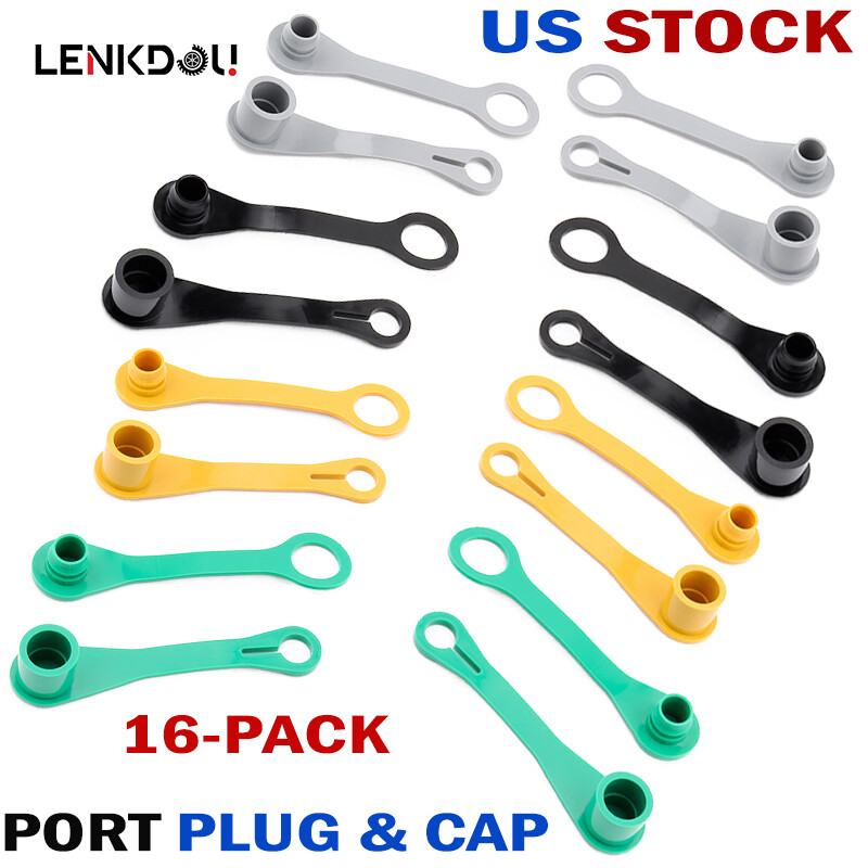 (16 Pack) 2 SETS Hydraulic Fitting Port Plug & Cap Dust Cover For John Deere US gallery