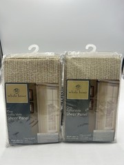 Sheer Pattern Voile 60”W x 84”L Window Panel Set Of 2 Raffia Voile Romantic New