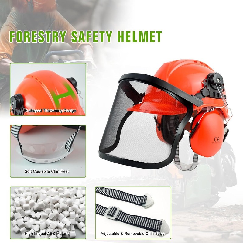 Chainsaw Helmet with Ear Protection Forestry Safety Helmet with Mesh Face Shield gallery