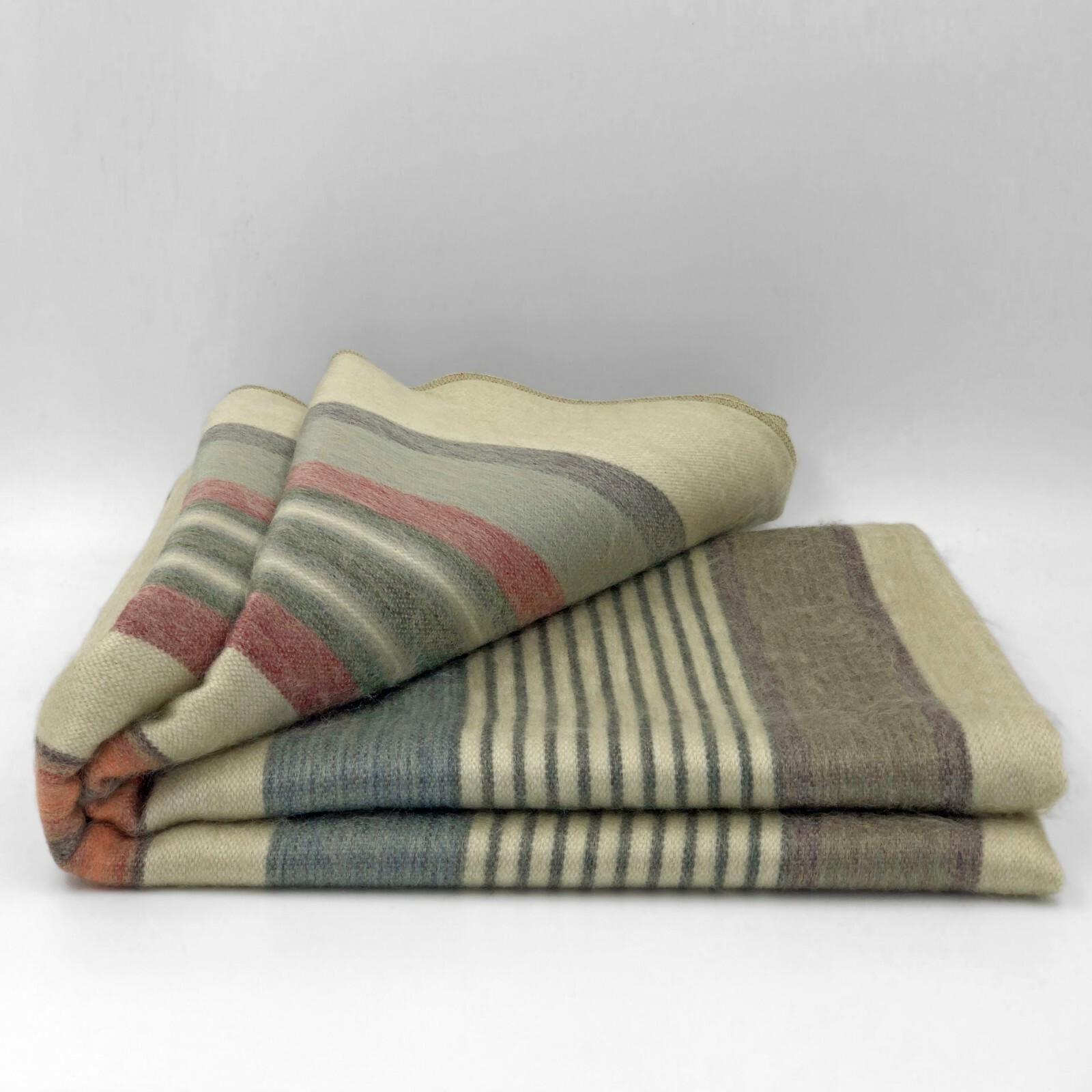 SOFT & WARM STRIPED ALPACA LLAMA WOOL BLANKET THROW 95"x65" QUEEN BED SOFA COUCH gallery