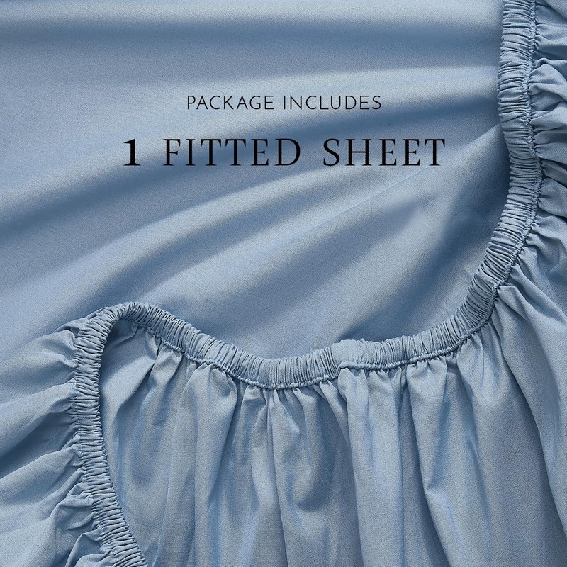 Fitted Sheet â€“ 100 Cotton Percale, Cool Crisp, Brushed for Softness, Deep Po gallery