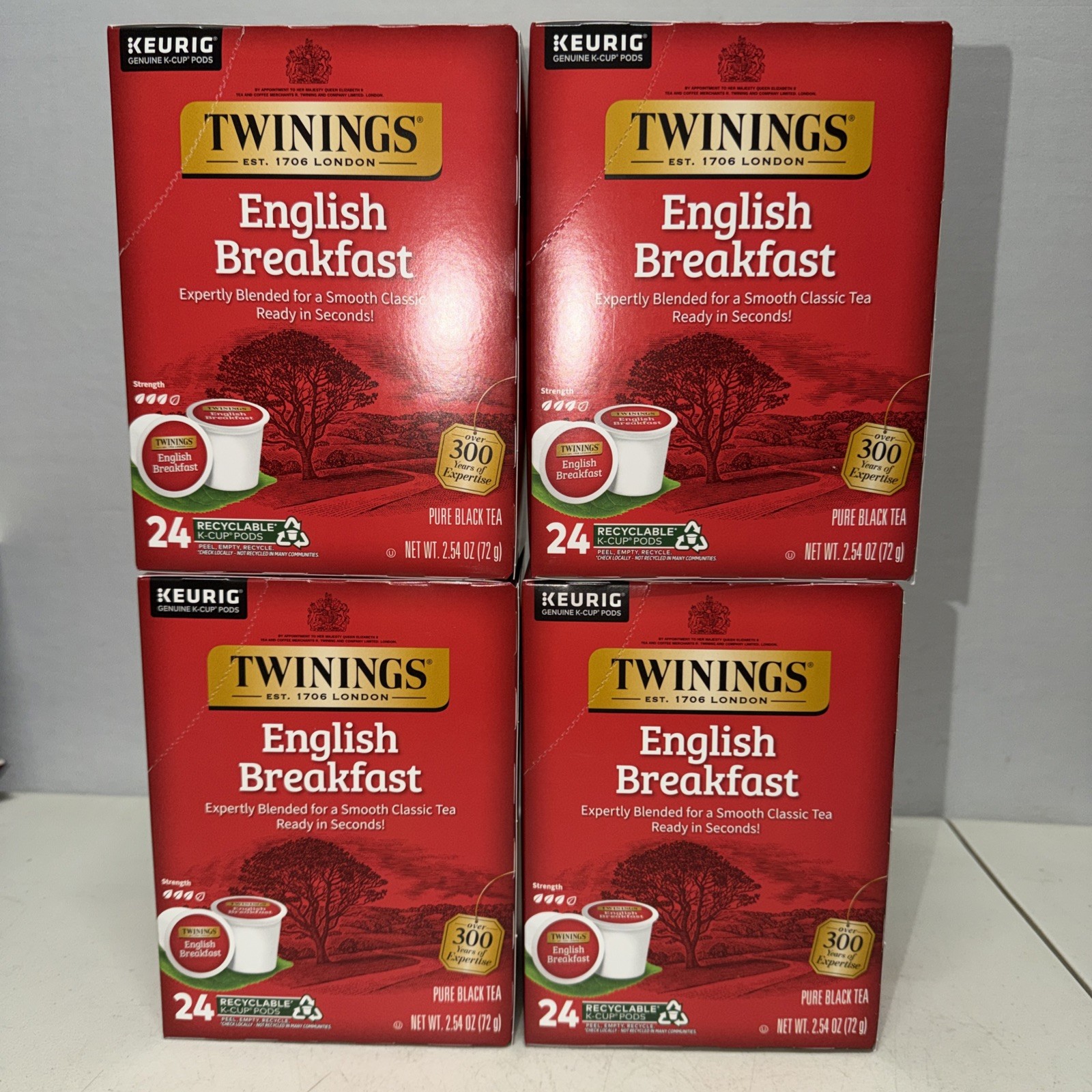 4x Twinings English Breakfast Black Tea K-Cups -24 Count Each Expires 04/2027 gallery