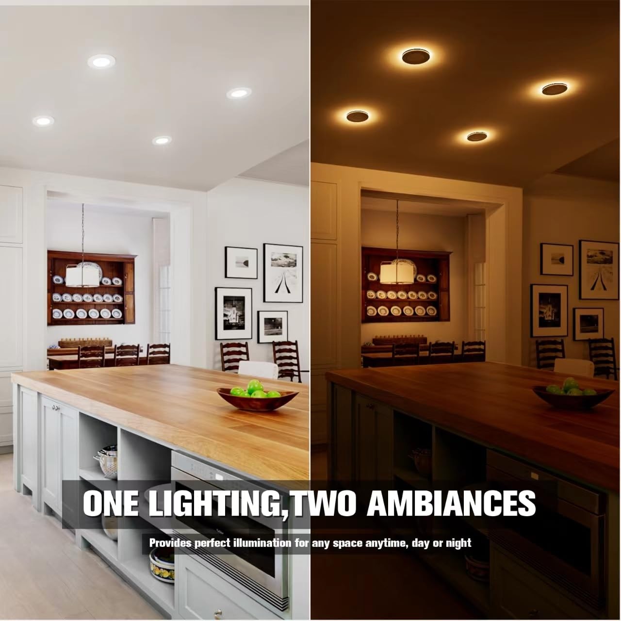 Recessed Light 4 Inch 12 Pack LED Dimmable 2700K-5000K 810LM VOLISUN 5CCT Night gallery