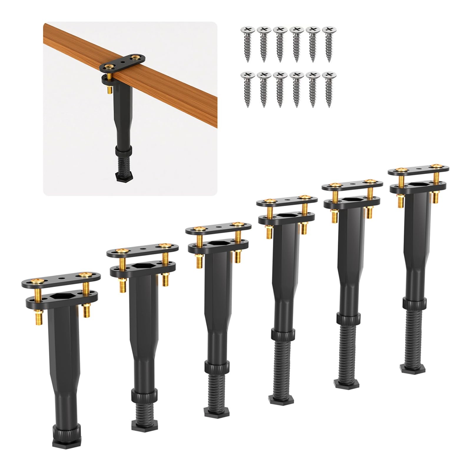 6 PCS Replacement Bed Slat Support Legs Adjustable 6.511 Inch ClampOn gallery