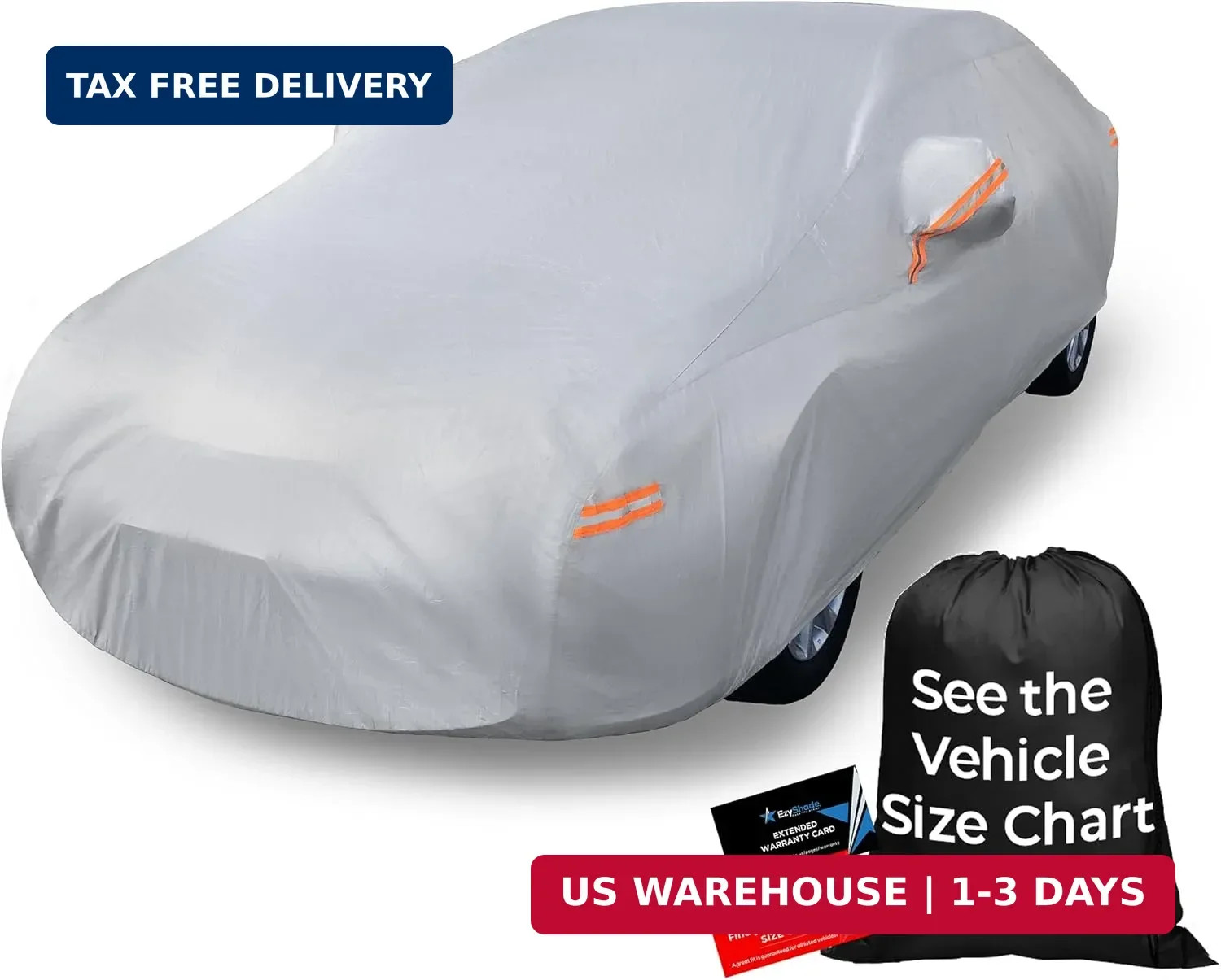 EzyShade 10-Layer Car Cover Waterproof All Weather. See Vehicle Size-Chart for A gallery