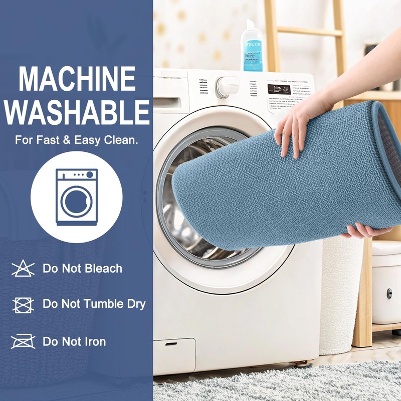 OLANLY Thick Memory Foam Bath Mat Rug 35x24, Extra Soft 35" X 24", Airy Blue gallery