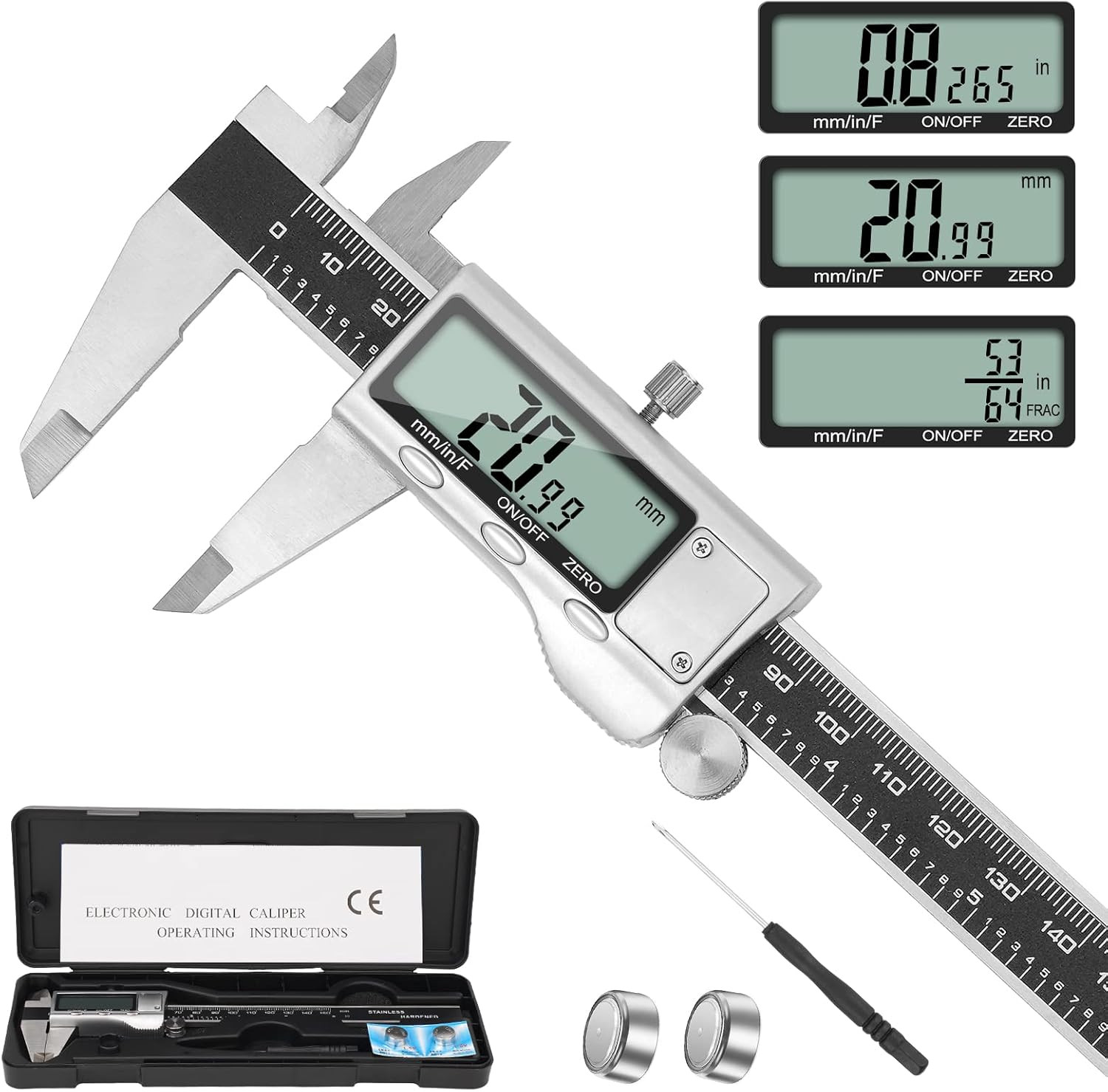 Digital Caliper Measuring Tool, 6 Inch Caliper Tool with Large LCD Screen, Easy gallery