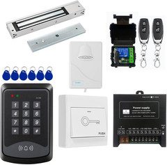 RFID Keypad Door Access Control Kit with 600Lb Magnetic Lock & Exit Button
