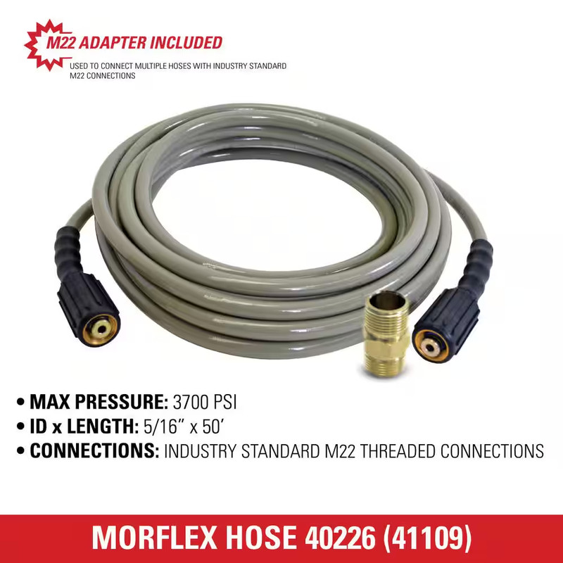 Morflex 5/16 In. X 50 Ft. Replacement/Extension Hose with M22 Connections for 37 gallery
