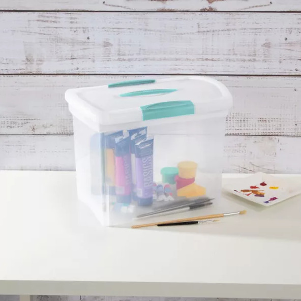 Sterilite Large Nesting ShowOffs, Stackable Clear File Box with Lid, (6 Pack) gallery