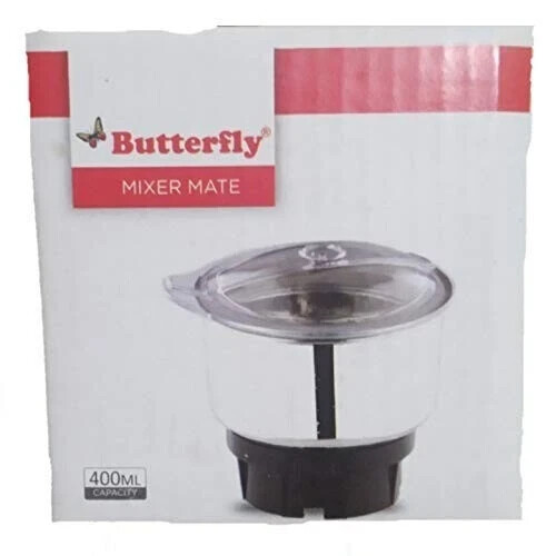 NEW BRAND Buttefly Mixer Grinder Chutney Steel Jar, 400 ml, (White) gallery