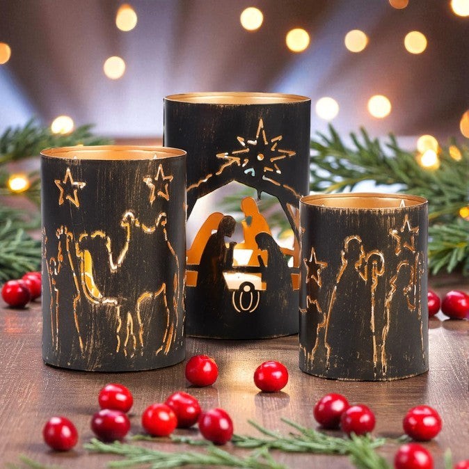 Nativity Scene Lantern Candle Holder Set gallery