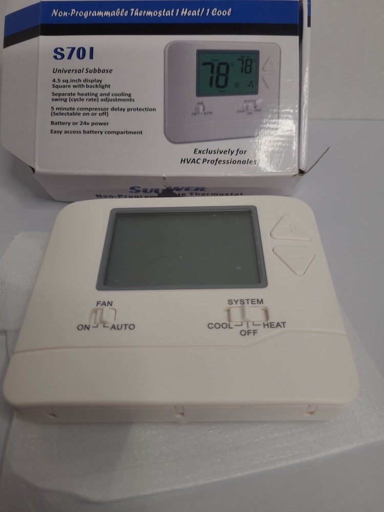 Non-Programmable S701 thermostat for Home 1 Heat/1 Cool Single Stage HVAC