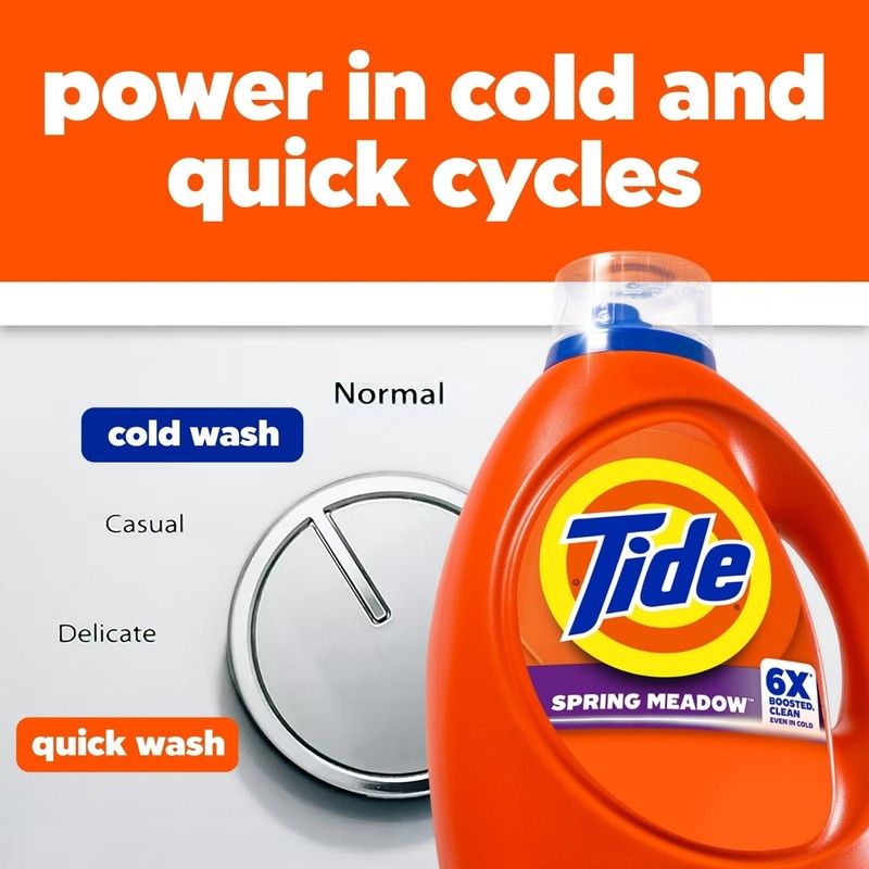 Tide Liquid Laundry Detergent Spring Meadow 80oz 64 Loads 6X Cleaning Power gallery