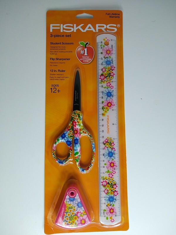 Fiskars 3-Piece Set Scissors, Sharpener, & Ruler Select From 4 Variations gallery