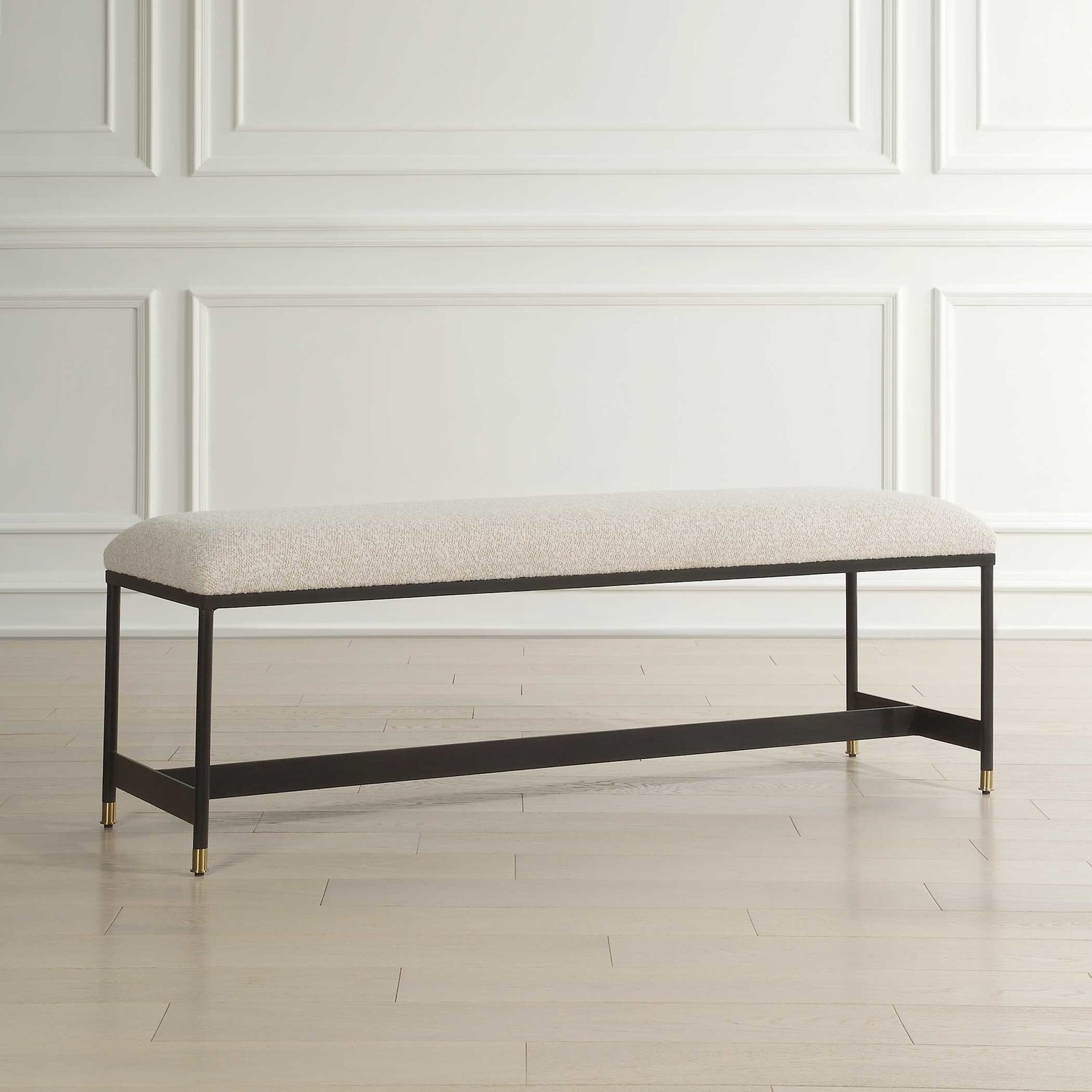 Uttermost 23925 Halston 54"W Iron Framed Acrylic and Polyester - Matte Black / gallery