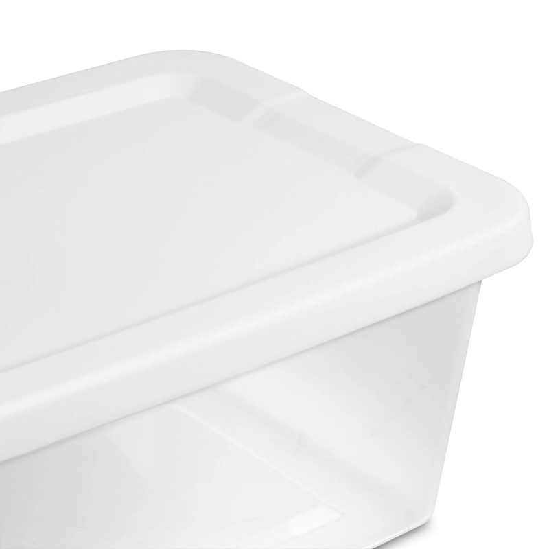 (2 pack) Sterilite 6 Qt. Clear Plastic Storage Container with Snap-On Lid, White gallery