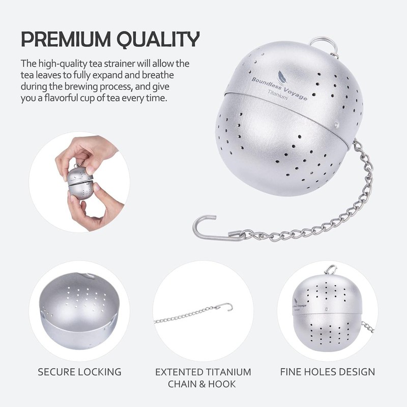 Titanium Tea Ball Infuser for Loose Tea Lightweight Tea Strainers Tea Steeper... gallery