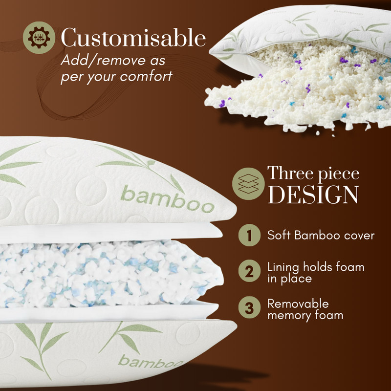 The BEST Bamboo Memory Foam Pillow. High Quality Memory Foam w/ Super Soft Cover gallery