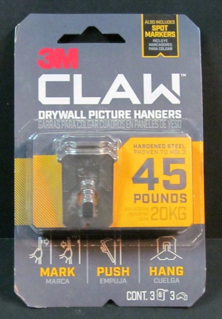 3M CLAW Strong Durable Drywall Picture Hanger Trusted Strength up to 45 Pounds gallery