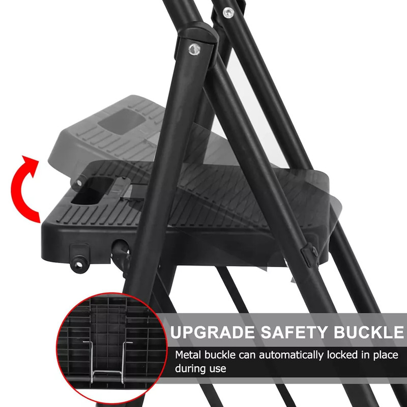 5 Step 330 lbs Non-Slip Stool Ladder with Handrails folding Tool Tray Platform gallery