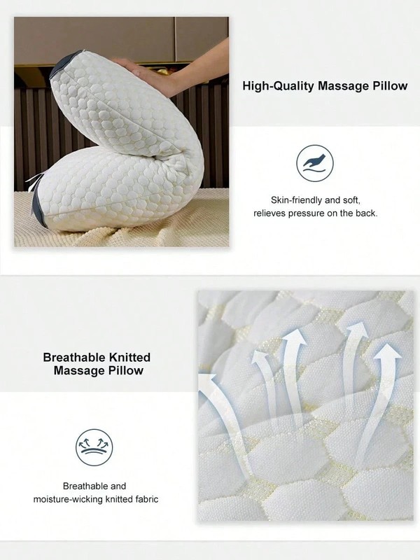 2 Pcs Ergonomic Neck Pillow Help Massage Soft Adjustable Sleeping 100% UPGRADE gallery