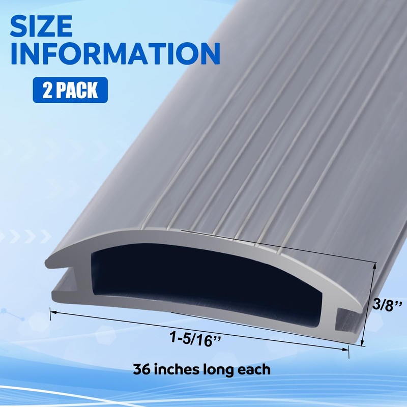 2 Pcs 36 Inch Vinyl Insert for Adjustable Height Aluminum Thresholds with Sea... gallery