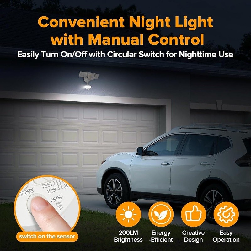 9500LM 4-Head Motion Sensor Flood Light Waterproof Outdoor Security Lighting New gallery
