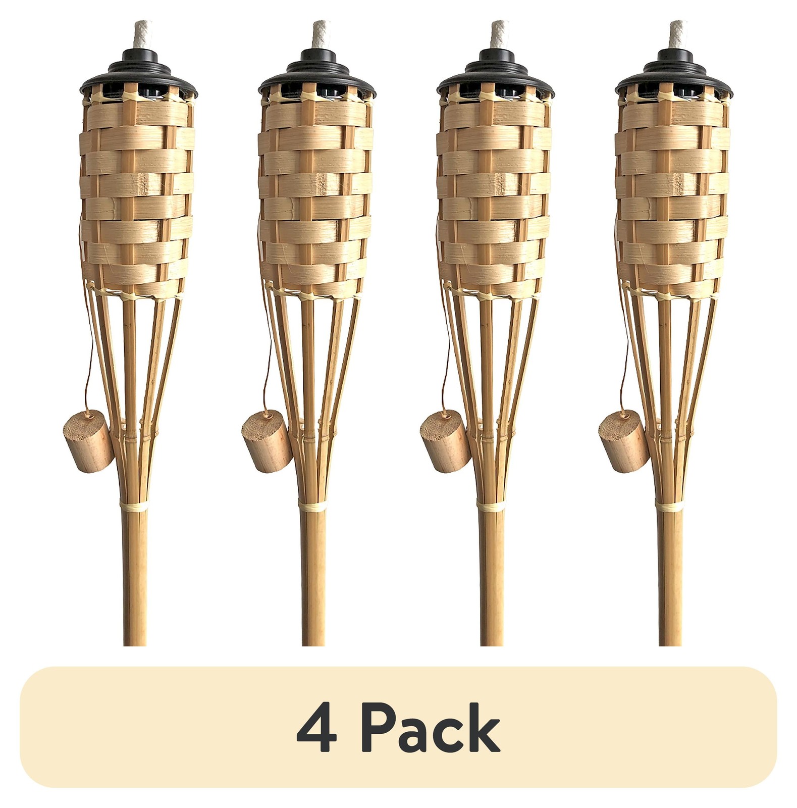 Mainstays 57" Bamboo Lawn Torch 4 Pack Real Bamboo Fiberglass Wick gallery