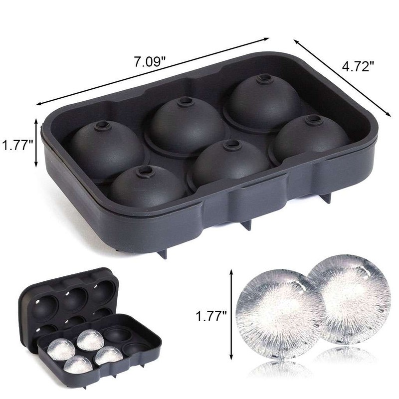 Large Round Ice Cube Ball Maker Tray Silicone Sphere Mold Bar Whiskey Cocktails gallery