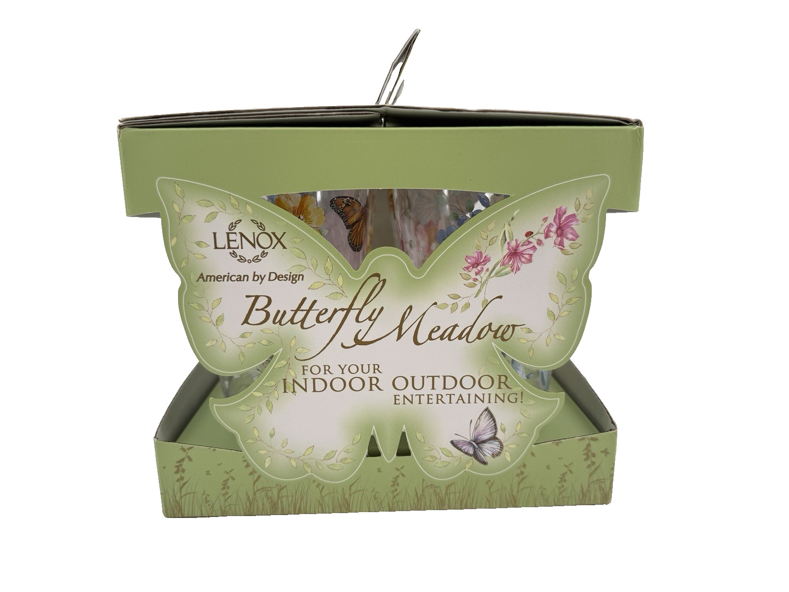 Lenox Butterfly Meadow Acrylic Hiball Glasses 24oz Set 4 Floral Indoor Outdoor gallery