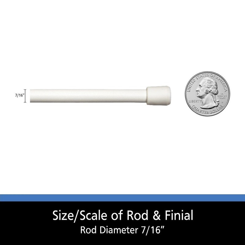 28-48 in. Adjustable Spring Tension Curtain Rod, 7/16 in. Diameter Steel Tube, gallery