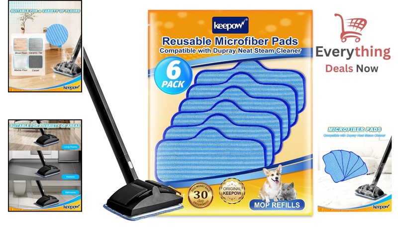 6 Pack Washable Microfiber Pads for Neat Steam Cleaner Reusable Mop Refill Cloth gallery