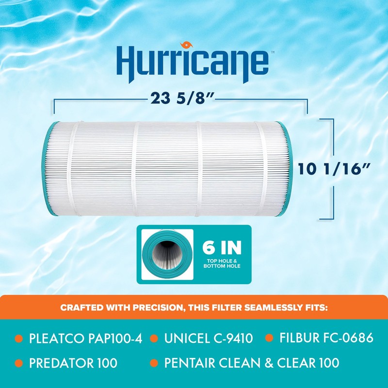 Hurricane Replacement Spa Filter Cartridge for Pleatco PAP100-4 & Unicel C-9410 gallery