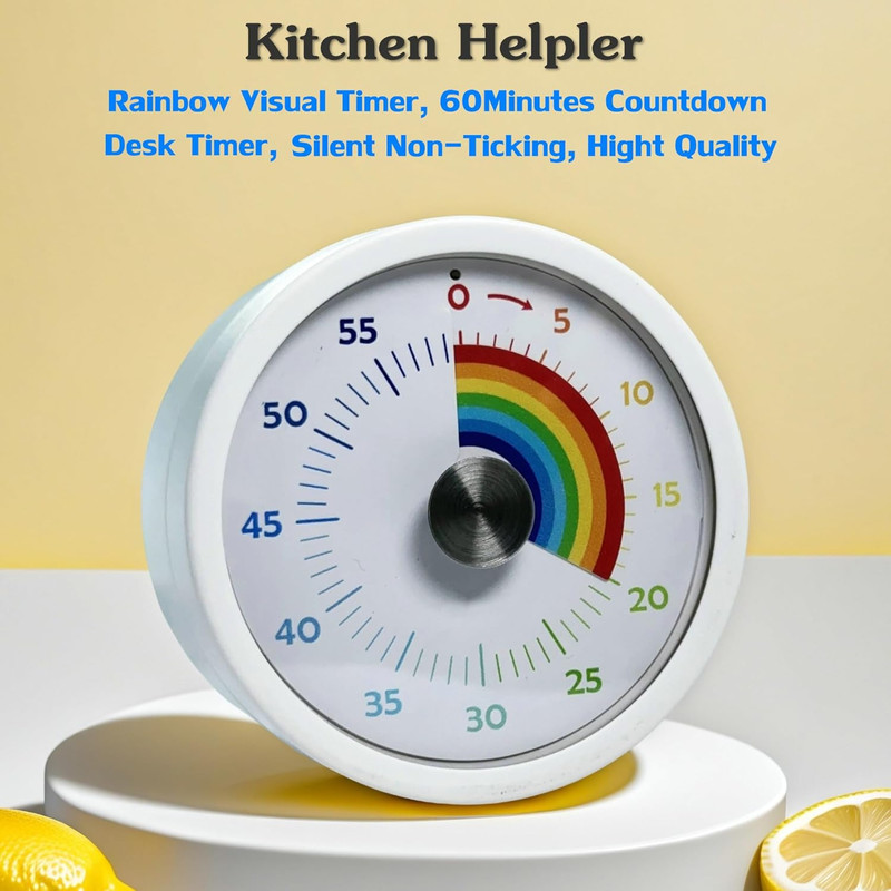 60 Minute Visual Kitchen Timer Rainbow Disk Magnetic Countdown Timer gallery