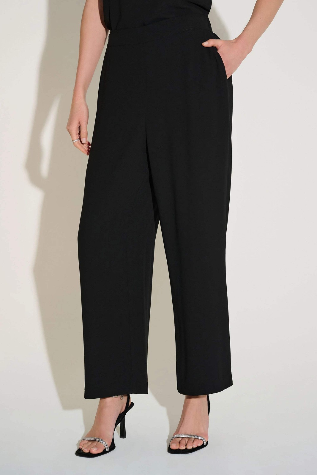 Joseph Ribkoff Black Georgette Pull On Straight Leg Pants 253756 gallery