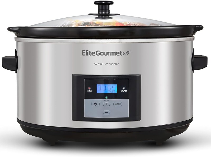 Elite Gourmet 8.5Qt Digital Programmable Slow Cooker XL Jumbo Pot Stainless gallery