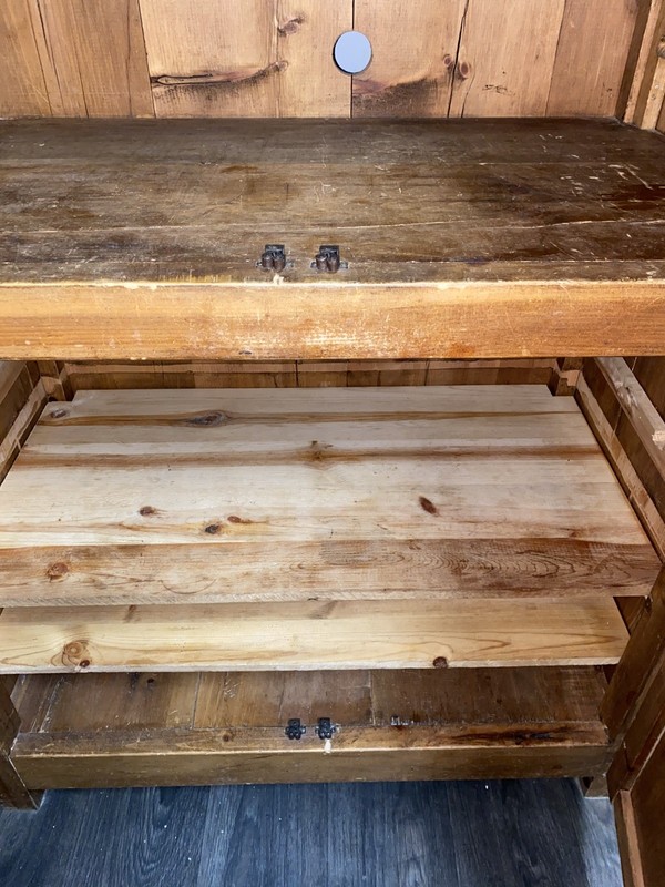 Rustic Pine Armoire Pantry Cabinet - Solid Wood Food Storage Hutch gallery