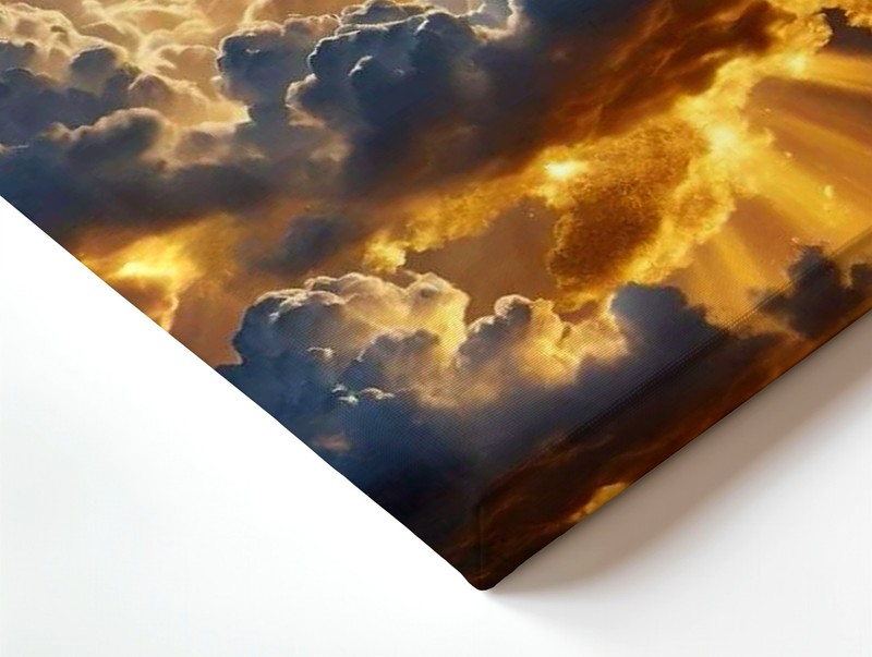 Wall Art Heavenly Cloudscape Sun Rays Sky Canvas Print Golden Dramatic Decor gallery