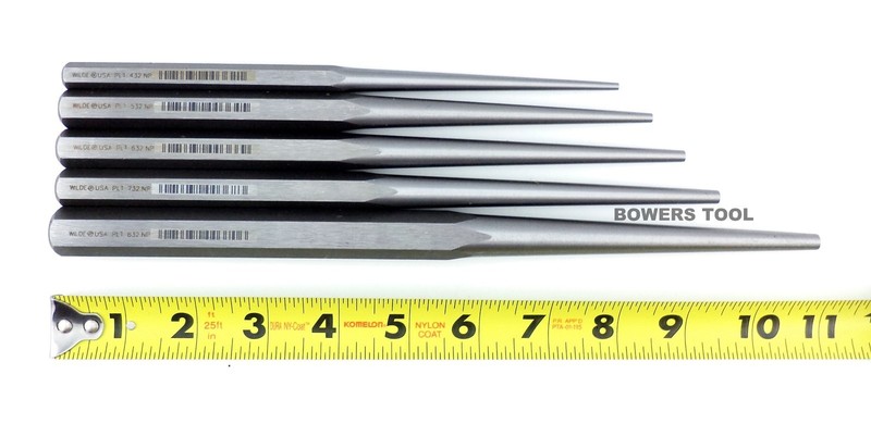 Wilde Tool 5pc Extra Long Taper Line up Drift Punch Set Professional MADE IN USA gallery