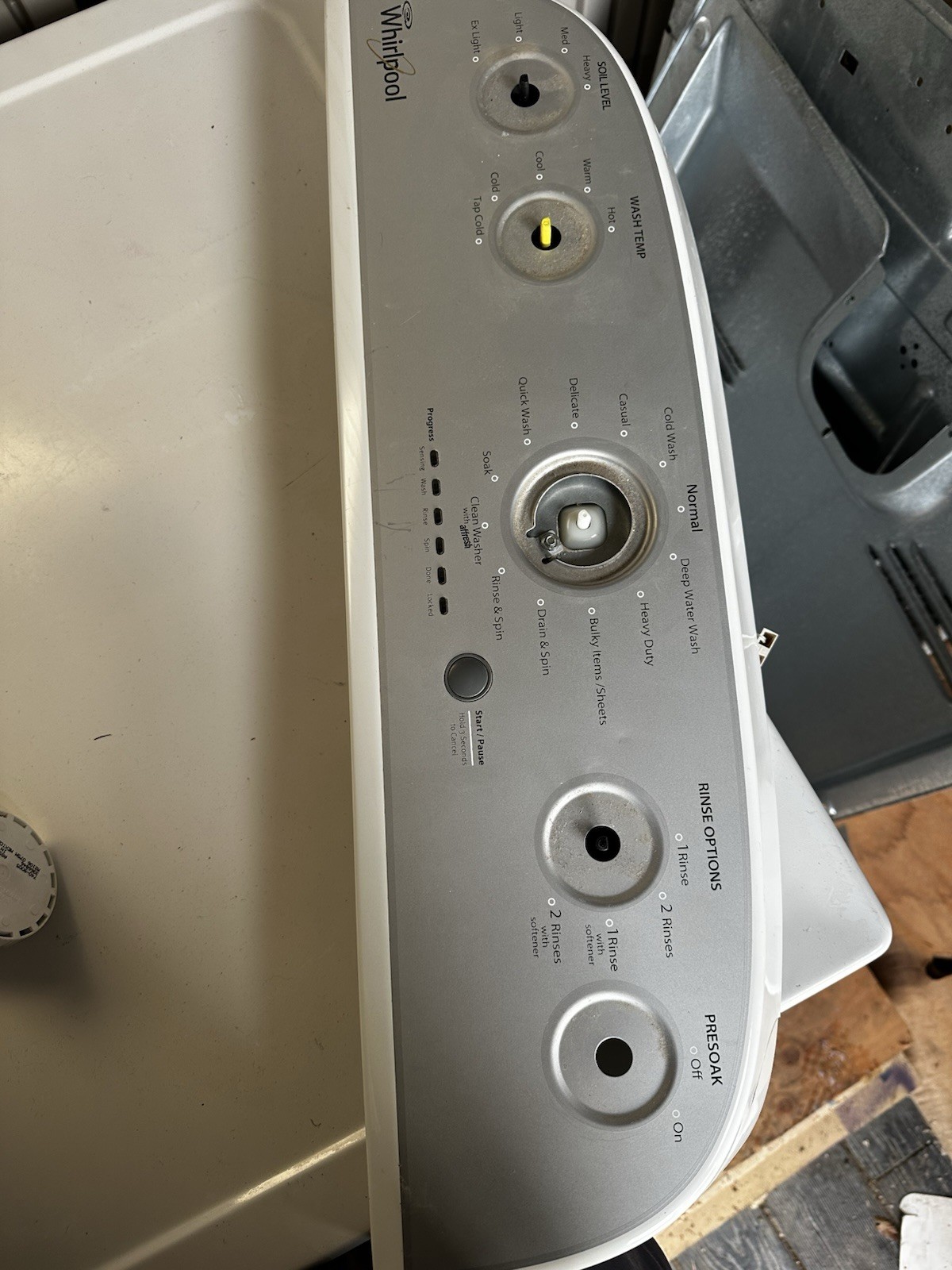 Whirlpool Washer Control Panel W10774112 White Plastic Assembly gallery