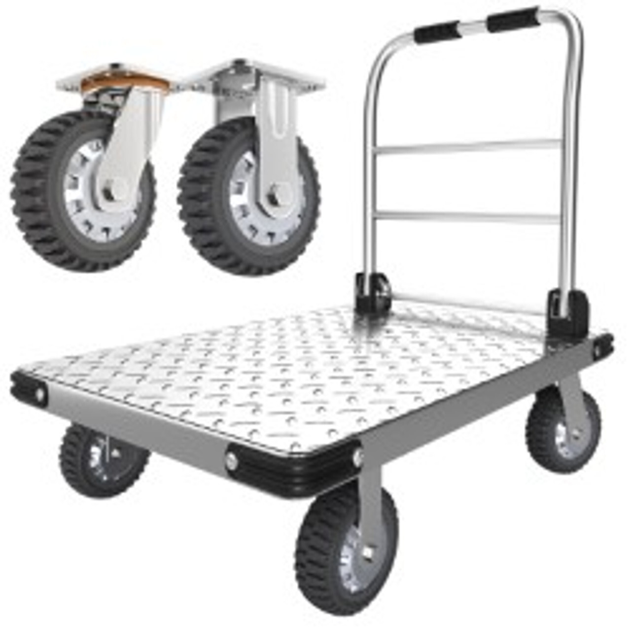 2000 lbs Steel Platform Truck Hand Push Flat Cart gallery