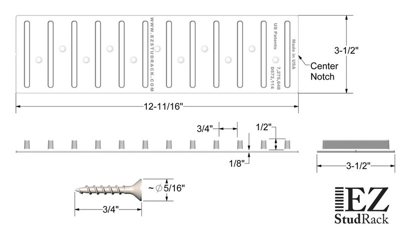 EZStudRack Shelving System- 32 Pack WHITE, 128 Wood Screws-WOOD NOT INCLUDED gallery