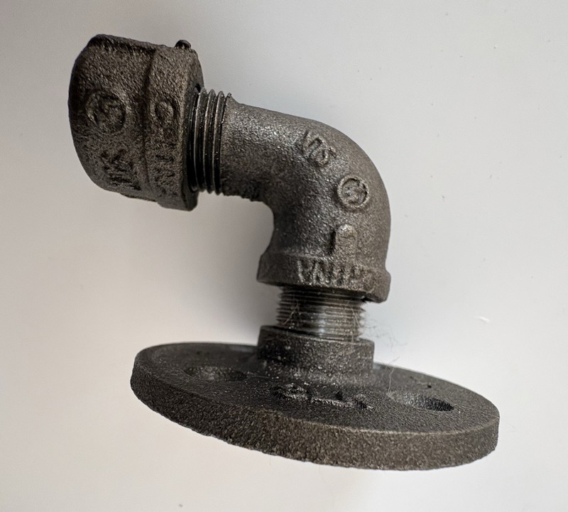 2 Industrial Pipe Wall Hook 1/2" Thick Coat Towel Hanger Rustic Grey Heavy Duty gallery