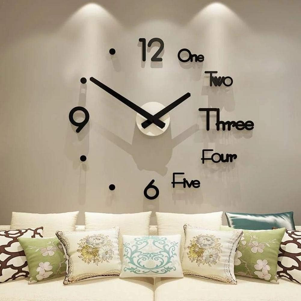 3D DIY Wall Clock Decor Sticker Mirror Frameless Large DIY Wall Clock Kit for Ho gallery